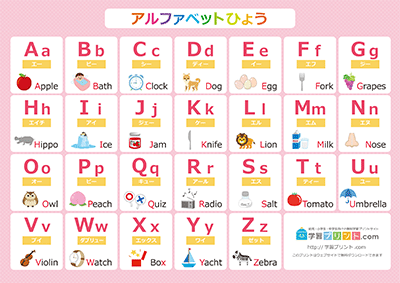 字母表（无横线，附插图） - 预览图