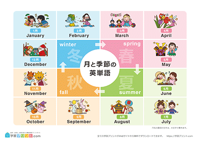 月份与季节单词表（附插图） - 预览图